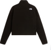 Schwarze Fleecejacke mit The North Face Logo auf der Brust.