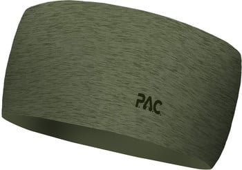 Grünes Stirnband mit dunklem PAC-Schriftzug an der Seite.