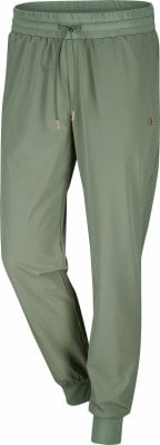 Grüne Jogginghose mit Markenlogo und Kordelzug in der Taille.