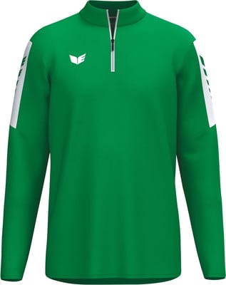 Grüner Pullover mit weißem Logo und weißen Streifen an den Ärmeln. Grüner Pullover mit weißem Logo und weißen Streifen an den Ärmeln.