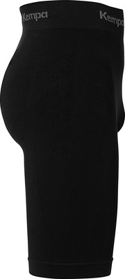 Schwarze Damen-Shorts mit Kempa-Logo am oberen Bund.