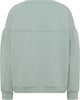 Grüner Pullover mit langen Ärmeln und feinen Nähten an den Schultern.