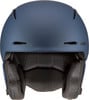 Ein blauer Uvex Skihelm mit Polsterung und Lüftungsschlitzen.