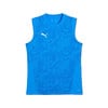 Blaues Puma Tanktop für Herren mit weißem Logo und Muster.