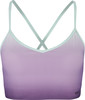 Lila Crop-Top mit zartem Ombre-Effekt und hellgrünen Kanten.