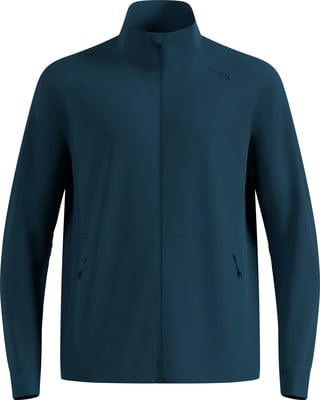 Dunkelblaue Herrenjacke mit Markenlogo auf der Brust. Dunkelblaue Herrenjacke mit Markenlogo auf der Brust.