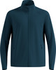 Dunkelblaue Herrenjacke mit Markenlogo auf der Brust.