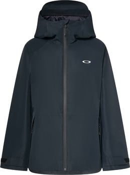 Tmavomodrá pánska bunda Oakley s kapucňou a logom na hrudi.