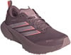 Damen-Laufschuh von Adidas in Dunkelviolett mit rosa Streifen.