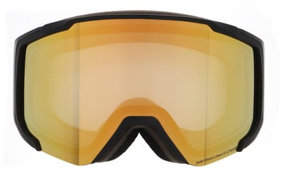 Skibrille mit großem goldenem Spiegellinsen und schwarzem Rahmen. Skibrille mit großem goldenem Spiegellinsen und schwarzem Rahmen.