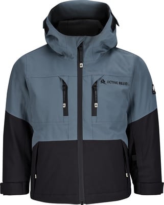 Graue und schwarze Kapuzenjacke mit Active Rebel Logo auf der Brust. Graue und schwarze Kapuzenjacke mit Active Rebel Logo auf der Brust.