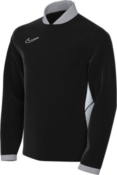 Čierna bunda Nike so sivým golierom a bielymi bočnými panelmi.
