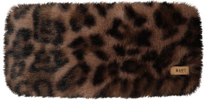 Brauner Schal mit Leopardenmuster und einem Barts Lederetikett. Brauner Schal mit Leopardenmuster und einem Barts Lederetikett.