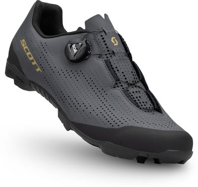 Grauer Scott-Radschuh mit BOA-System und perforiertem Obermaterial.
