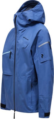 Blaue Peak Performance Herrenjacke mit Kapuze und vielen Taschen. Blaue Peak Performance Herrenjacke mit Kapuze und vielen Taschen.