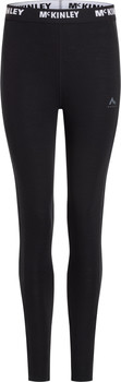 Schwarze Damen-Leggings mit McKinley-Logo auf Bund und Oberschenkel.