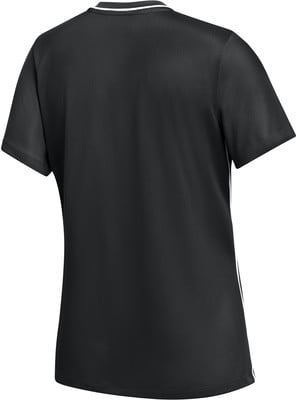 Schwarzes T-Shirt mit kurzen Ärmeln und weißem Halsausschnitt. Schwarzes T-Shirt mit kurzen Ärmeln und weißem Halsausschnitt.