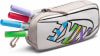 Stifteetui mit bunten Filzstiften und Nike-Logo.