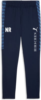 Marineblaue Puma-Hose mit weißem NR-Schriftzug und Puma-Logo.