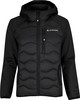 Schwarze Steppjacke mit Kapuze und schwarzen Ärmeln, mit ACTIVE REBEL Logo.
