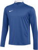 Blaue Herren-Sweatshirt von Nike mit weißem Logo und weißem Streifen an der Schulter.