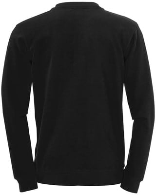 Schwarzer Herrenpullover mit langen Ärmeln, Rückansicht.