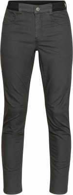 Dunkelgraue Damenhose mit elastischem Bund und geformten Knien. Dunkelgraue Damenhose mit elastischem Bund und geformten Knien.