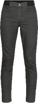 Dunkelgraue Damenhose mit elastischem Bund und geformten Knien.