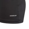 Schwarzer Stoff mit weißem AEROREADY-Schriftzug.