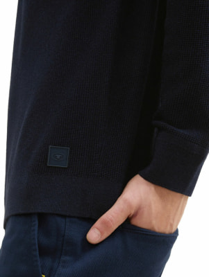 Tom Tailor Structured Crew férfi pulóver