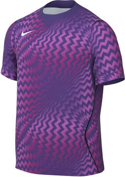 Lila T-Shirt mit pinkem Zickzackmuster und Nike-Logo.