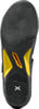 La Sportiva Kletterschuhsohle mit Berglogo und gelben Elementen.
