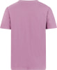 Rückseite eines rosa kurzärmeligen T-Shirts.