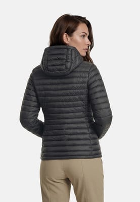 Damen Steppjacke mit Kapuze in Dunkelgrau.