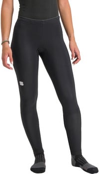 Schwarze Damen-Radhose mit Sportful-Logo am Bein.
