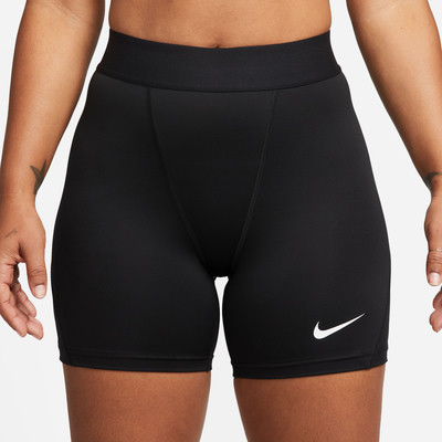 Schwarze Nike-Shorts für Damen mit weißem Logo. Schwarze Nike-Shorts für Damen mit weißem Logo.