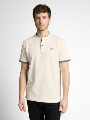 Tom Tailor Printed Stand-Up férfi póló