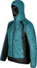 Grüne Herrenjacke mit Kapuze und schwarzen Einsätzen, geeignet für Outdoor-Aktivitäten.