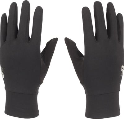 Schwarze Handschuhe mit weißem Logo, von vorne gezeigt. Schwarze Handschuhe mit weißem Logo, von vorne gezeigt.