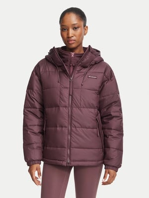 Damen-Steppjacke mit Kapuze in Dunkelviolett. Damen-Steppjacke mit Kapuze in Dunkelviolett.