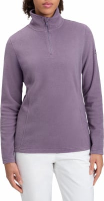 Damen-Fleecepullover in Lila mit Stehkragen und Reißverschluss. Damen-Fleecepullover in Lila mit Stehkragen und Reißverschluss.
