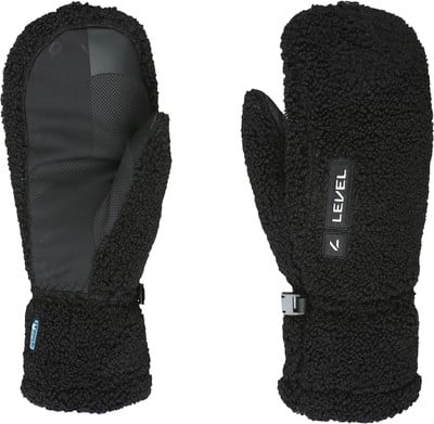Schwarze, warme Fäustlinge mit Fleece-Oberfläche und LEVEL-Logo. Schwarze, warme Fäustlinge mit Fleece-Oberfläche und LEVEL-Logo.