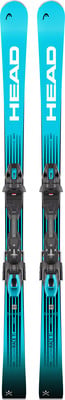 Head Race Ti Skier in Blau mit schwarzen Bindungen. Head Race Ti Skier in Blau mit schwarzen Bindungen.