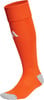 Orange Fußballsocken mit Adidas-Logo und grauen Details.