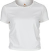 Damen-T-Shirt in Weiß mit kurzen Ärmeln und Active Rebel Logo.