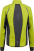 Grüne Jacke mit dunkelgrauen Einsätzen und reflektierenden Elementen am Rücken.