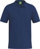 Ein dunkelblaues Poloshirt mit kurzen Ärmeln und Erima-Logo auf der Schulter.