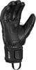 Schwarze Lederhandschuhe mit Ring und SOFT-TEX Logo.