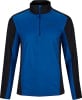 Blaue Herren-Sportjacke mit schwarzen Ärmeln und Markenlogo.