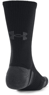 Schwarzer Socken mit Under Armour Logo und verstärkter Ferse.